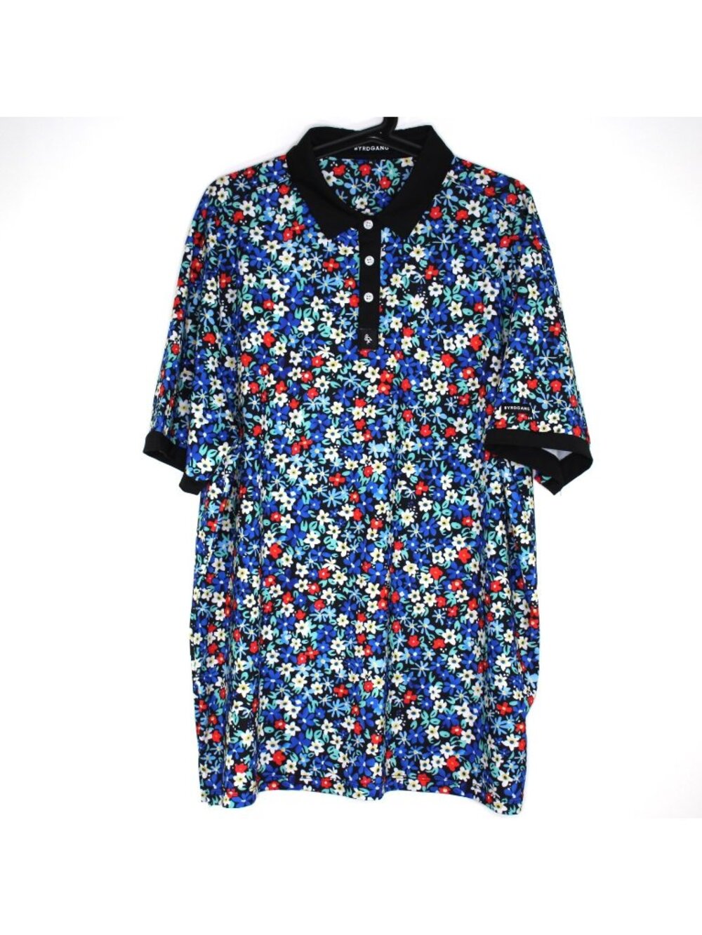 Byrdgang Mens XL Geometric Patterned Floral Golf Performance Polo Shirt N1452